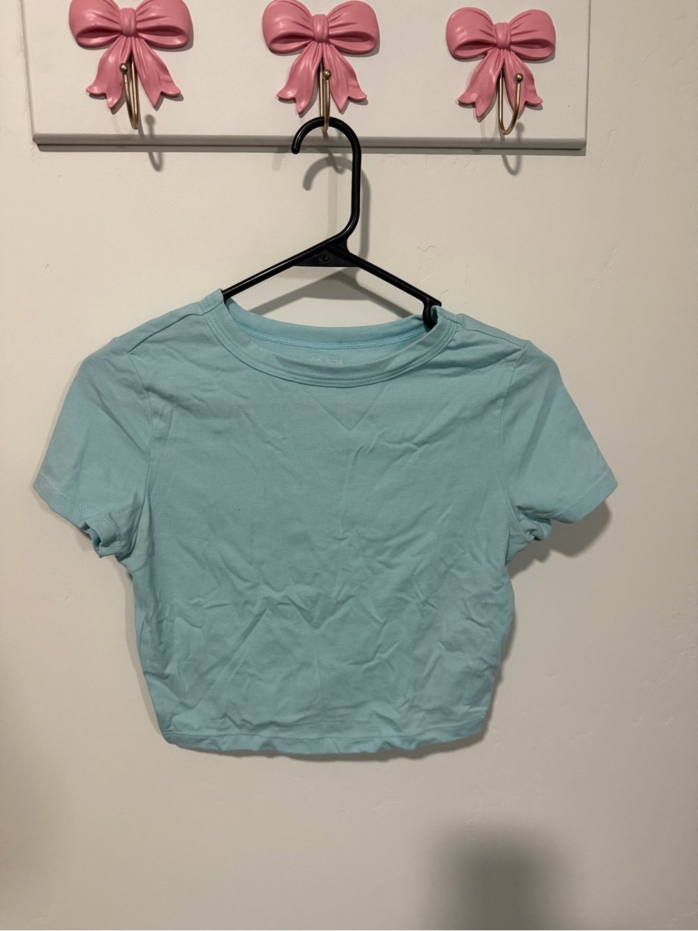 wild fable Light Aqua Cropped Crewneck Tee